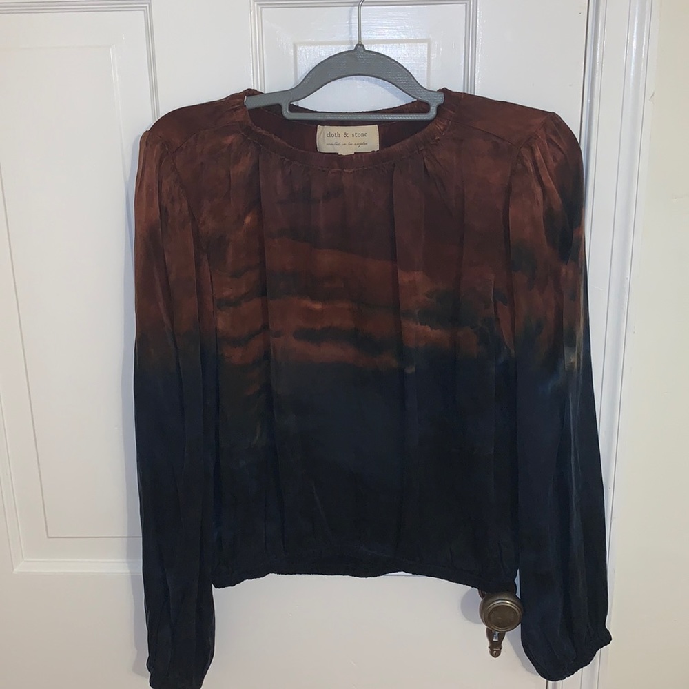 Night sky (brown and navy) blouse